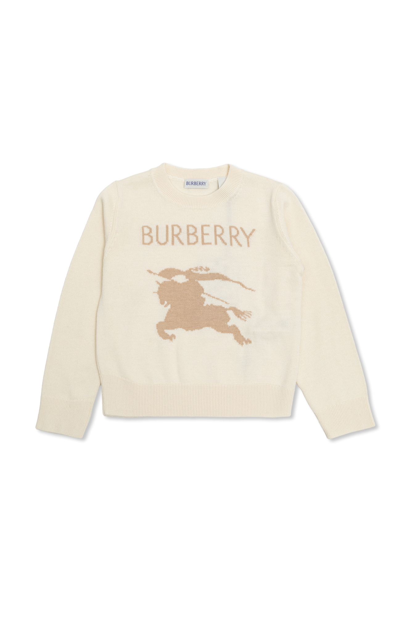 Cream Sweater with logo Burberry Kids - Vitkac GB